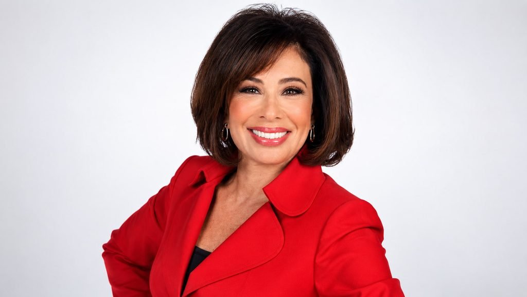 Jeanine Pirro smiling in a red blazer