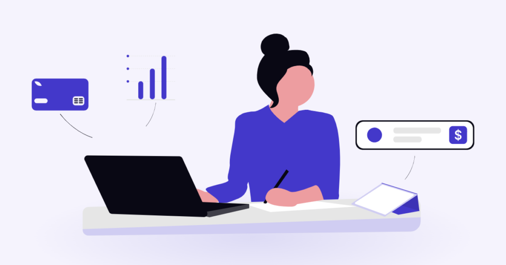 Monarch vs YNAB: woman comparing two budgeting apps on a laptop to find the right budget style