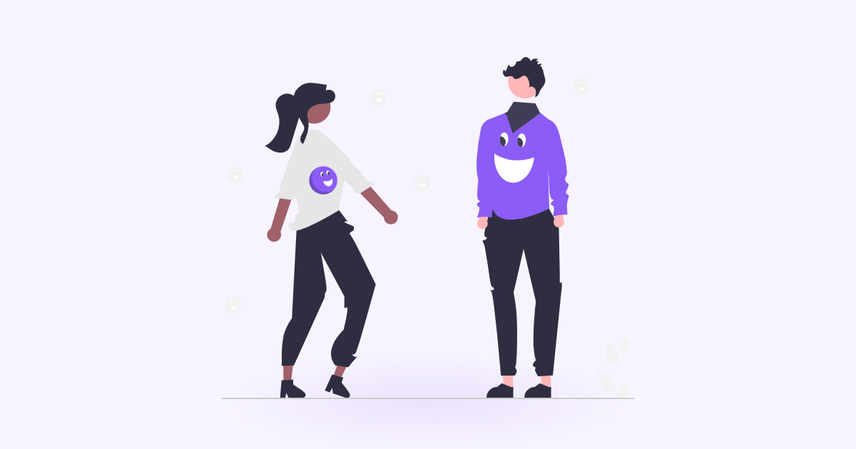 Self esteem vs self worth: two people side by side, one with a smiling confident expression