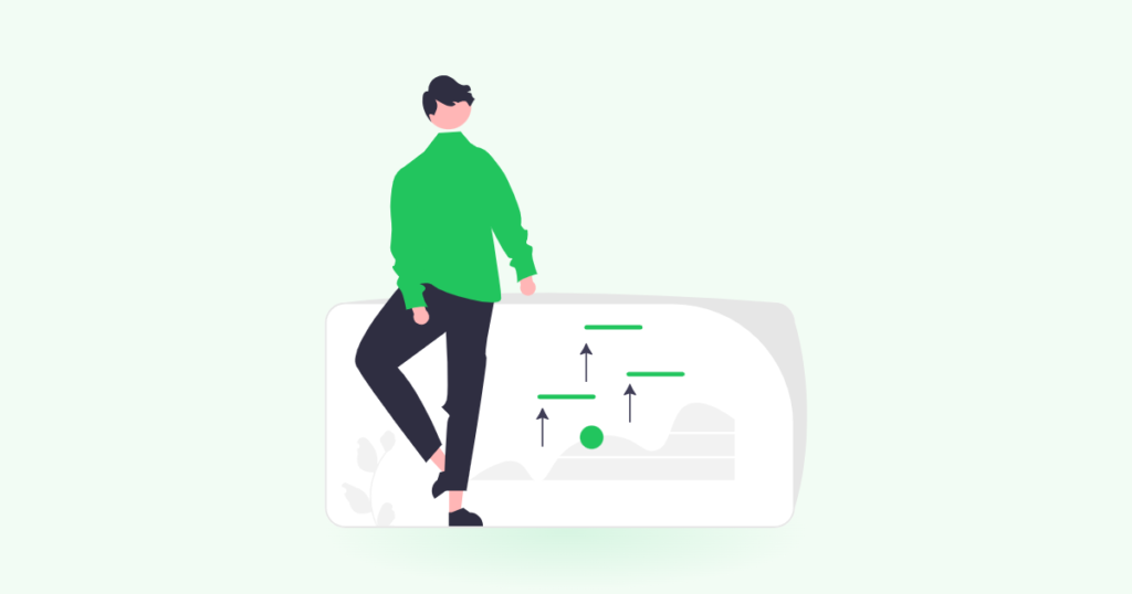 What is a contributory IRA: investor standing beside a growth chart with rising contribution arrows